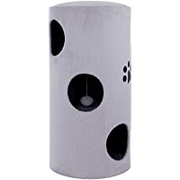 Dibea KT00952 Tonelada Torre Rascador para Gatos- 78 cm- Altura- Sisal y Peluche- Color Gris Claro